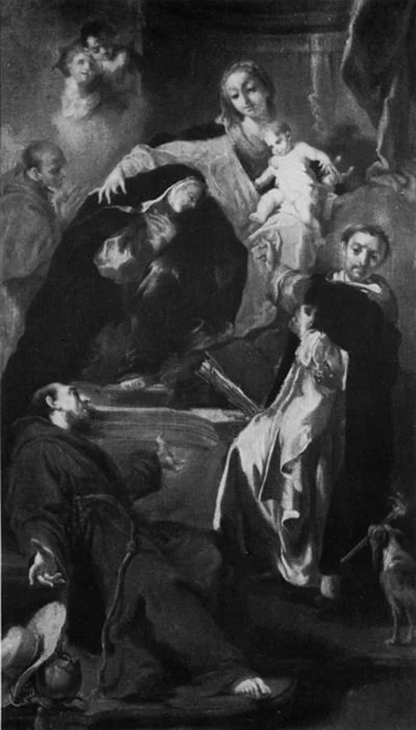 200-Giambattista Pittoni-Madonna con Bambino e i Santi Rosa da Lima, Domenico, Bonaventura e Carlo Borromeo  